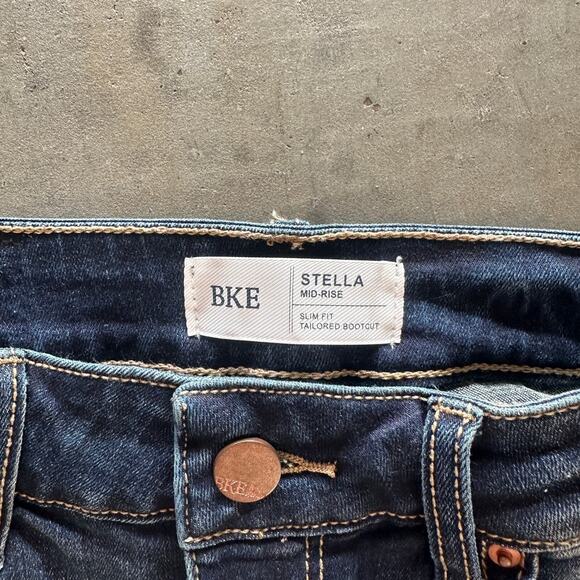 BKE Stella Mid-Rise Slim Fit Jeans Women's 30x31.5 Blue Denim Tailored Bootcut - Picture 3 of 10